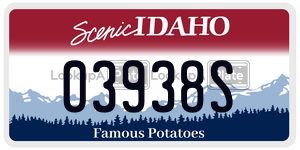 03938S  license plate in ID