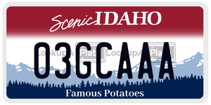 03GCAAA  license plate in ID