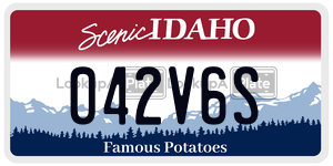 042V6S  license plate in ID