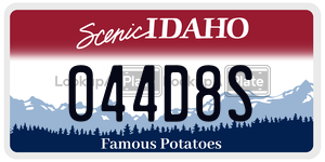 044D8S  license plate in ID