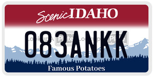 083ANKK  license plate in ID
