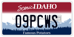 09PCWS  license plate in ID