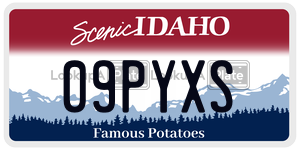 09PYXS  license plate in ID