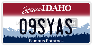 09SYAS  license plate in ID