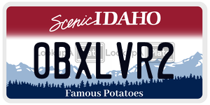 0BXLVR2  license plate in ID