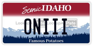 0NIII  license plate in ID