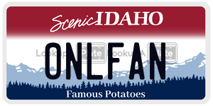 0NLFAN  license plate in ID