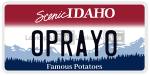 0PRAY0  license plate in ID