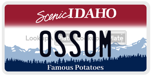 0SS0M  license plate in ID