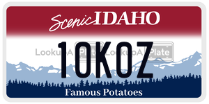 10K0Z  license plate in ID