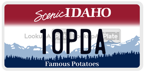 10PDA  license plate in ID