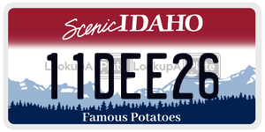 11DEE26  license plate in ID