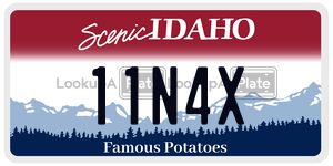 11N4X  license plate in ID