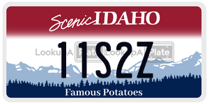 11S2Z  license plate in ID