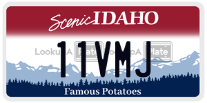11VMJ  license plate in ID