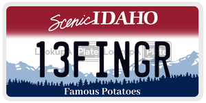 13FINGR  license plate in ID