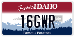 16GWR  license plate in ID