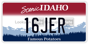 16JER  license plate in ID