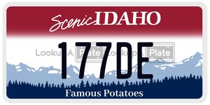 177DE  license plate in ID