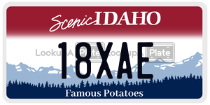 18XAE  license plate in ID