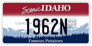 1962N  license plate in ID