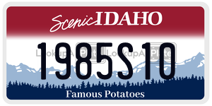1985S10  license plate in ID