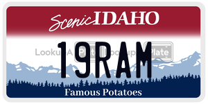 19RAM  license plate in ID