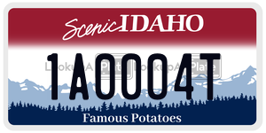 1A0004T  license plate in ID