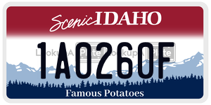 1A0260F  license plate in ID