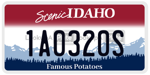 1A0320S  license plate in ID