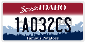 1A032CS  license plate in ID