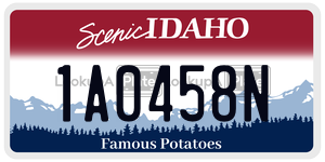 1A0458N  license plate in ID
