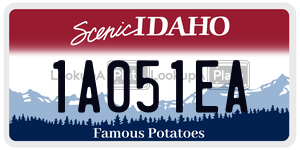 1A051EA  license plate in ID