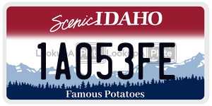 1A053FE  license plate in ID