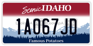 1A067JD  license plate in ID