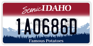 1A0686D  license plate in ID