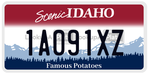 1A091XZ  license plate in ID