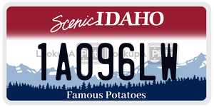 1A096LW  license plate in ID