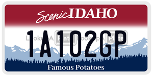 1A102GP  license plate in ID