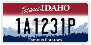1A1231P  license plate in ID