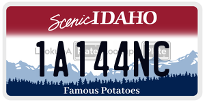 1A144NC  license plate in ID