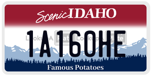 1A160HE  license plate in ID