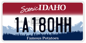 1A180HH  license plate in ID