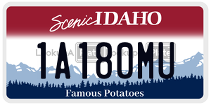 1A180MU  license plate in ID