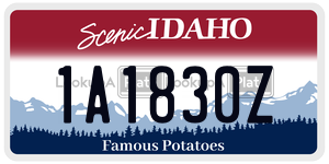 1A1830Z  license plate in ID