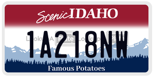 1A218NW  license plate in ID