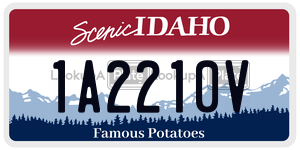 1A2210V  license plate in ID