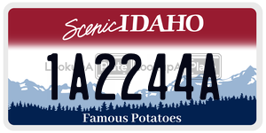 1A2244A  license plate in ID