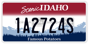 1A2724S  license plate in ID