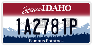 1A2781P  license plate in ID